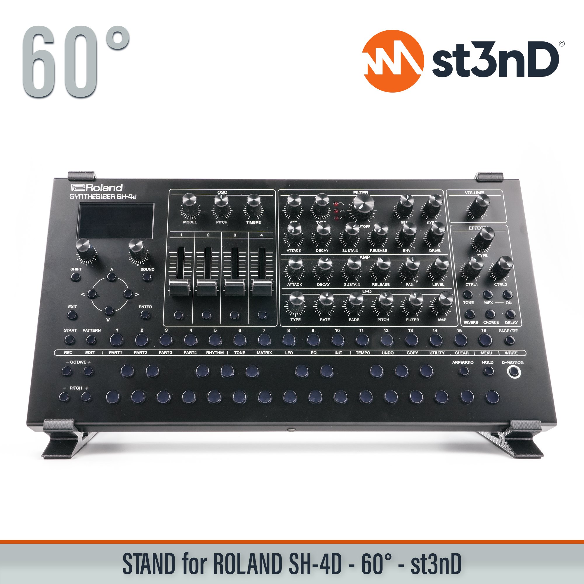 stand, st3nd, desktop stand, Roland SH-4d, SH4D, roland synth