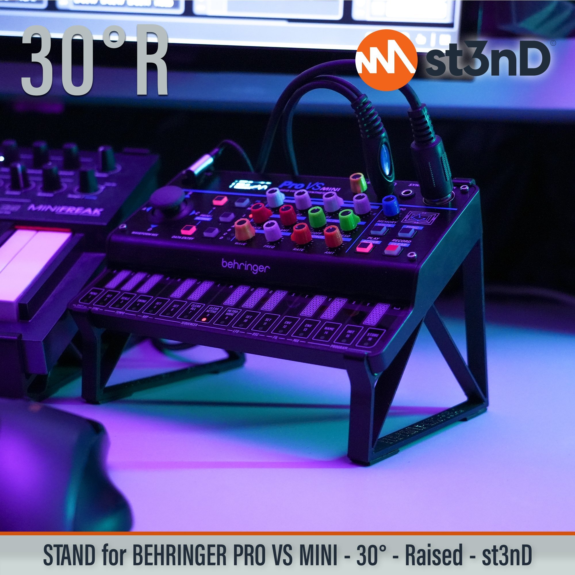 desktop stand music production st3nD stand strong studio gear sturdy BEHRINGER PRO VS MINI desktop synth behringer synth small synth
