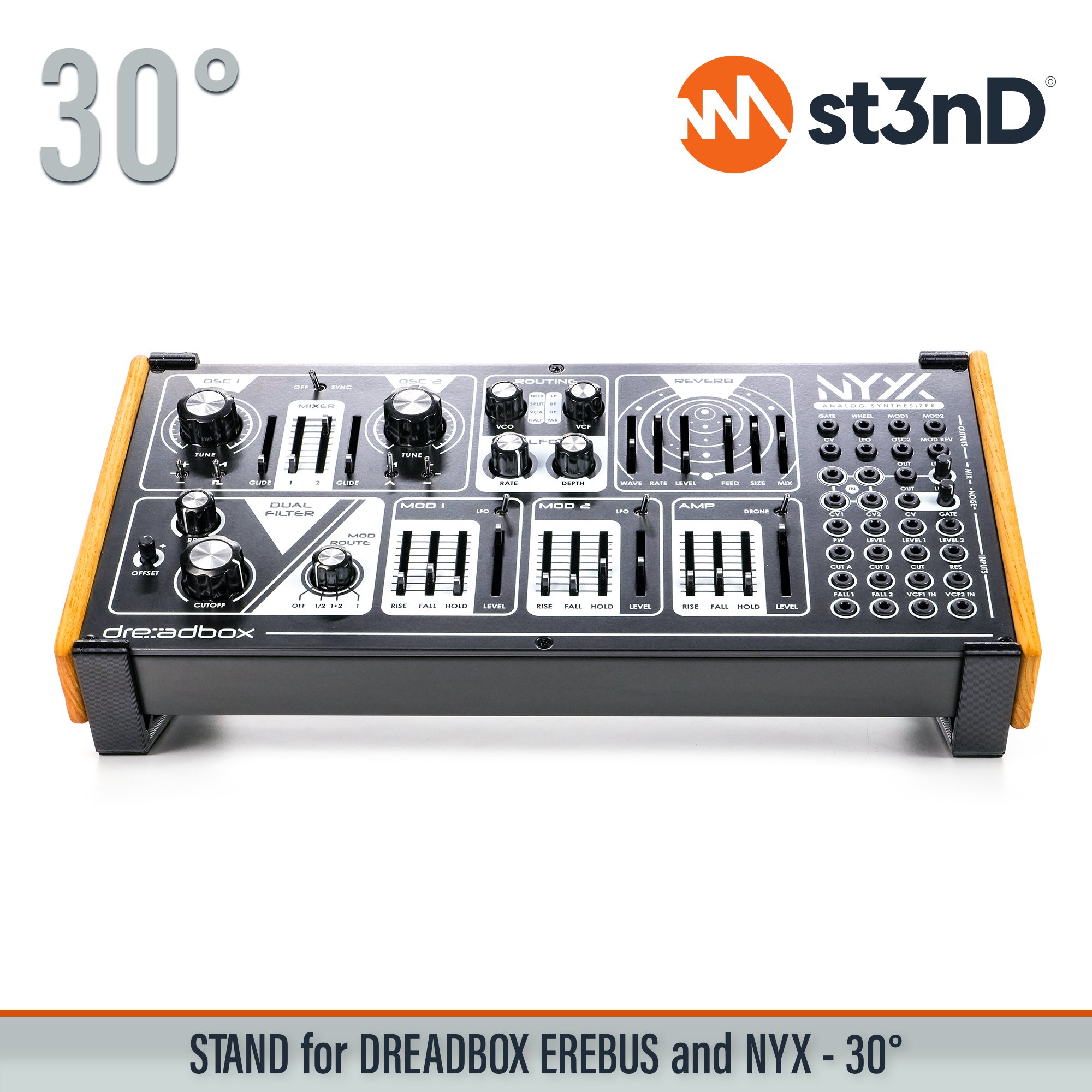 analog synth dreadbox dreadbox nyx drone synth erebus portable semi modular st3nD stable stand strong sturdy tilted