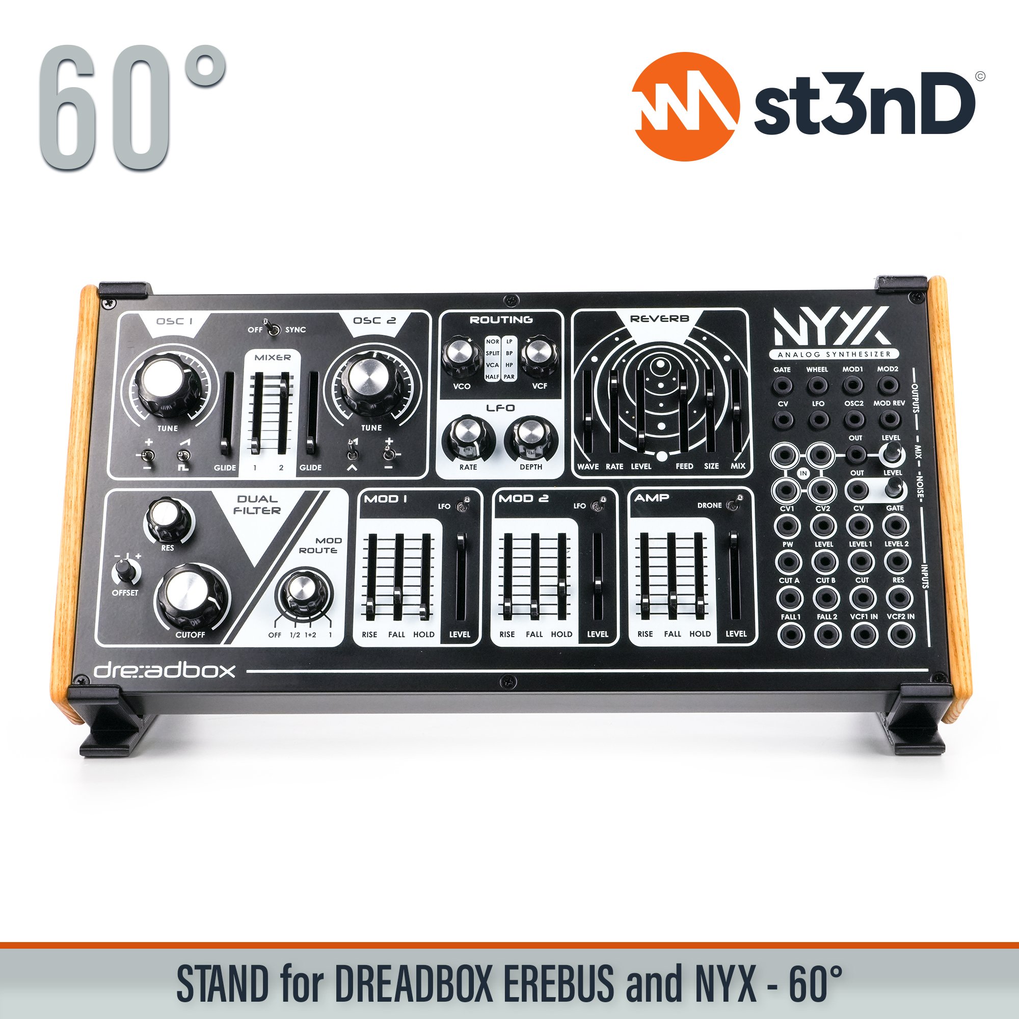 analog synth dreadbox dreadbox nyx drone synth erebus portable semi modular st3nD stable stand strong sturdy tilted
