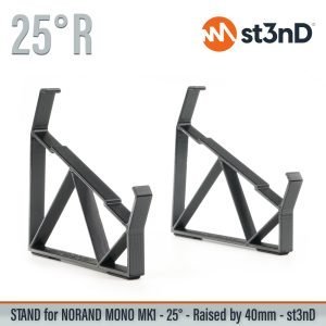 Close-up of the legs of the st3nD 3D printed stand for Norand Mono Mk1, 25 degree, raised by 40 mm