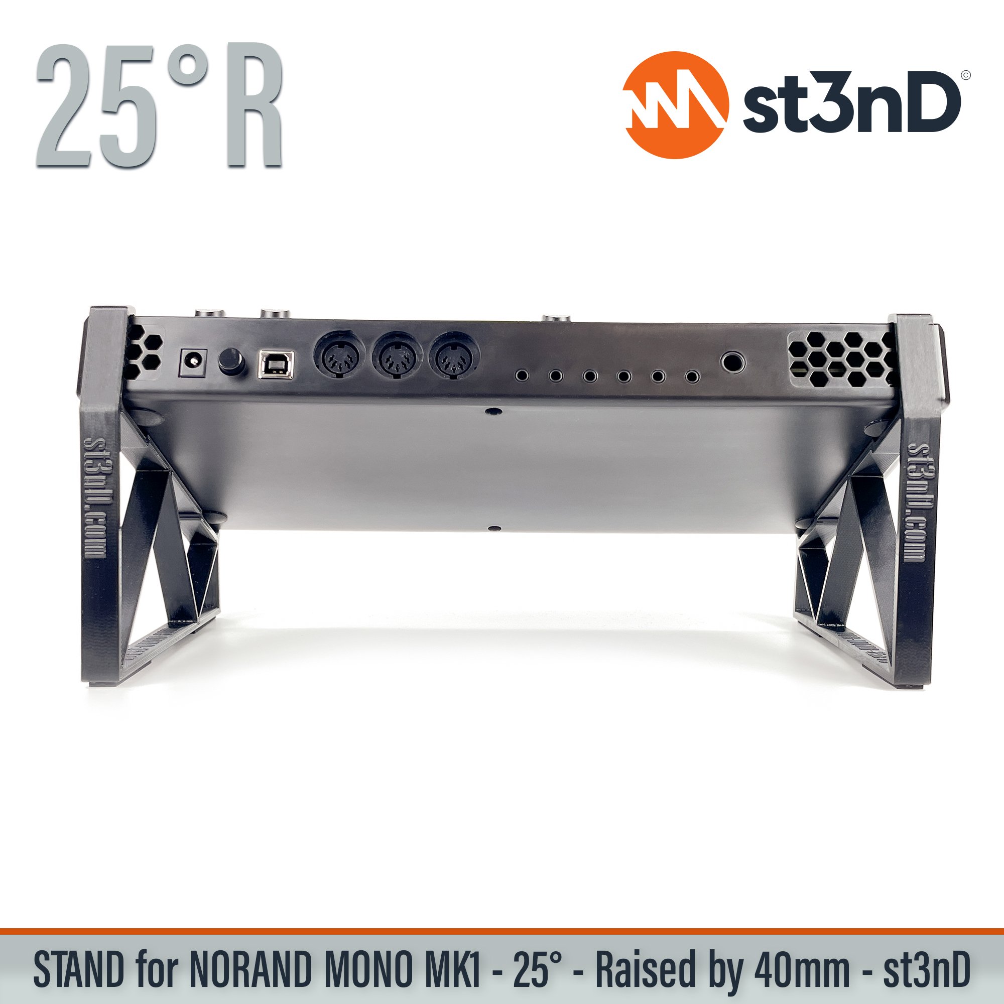 analog synth desktop stand desktop synth music production NORAND Mono Mk1 st3nD stand strong studio gear sturdy