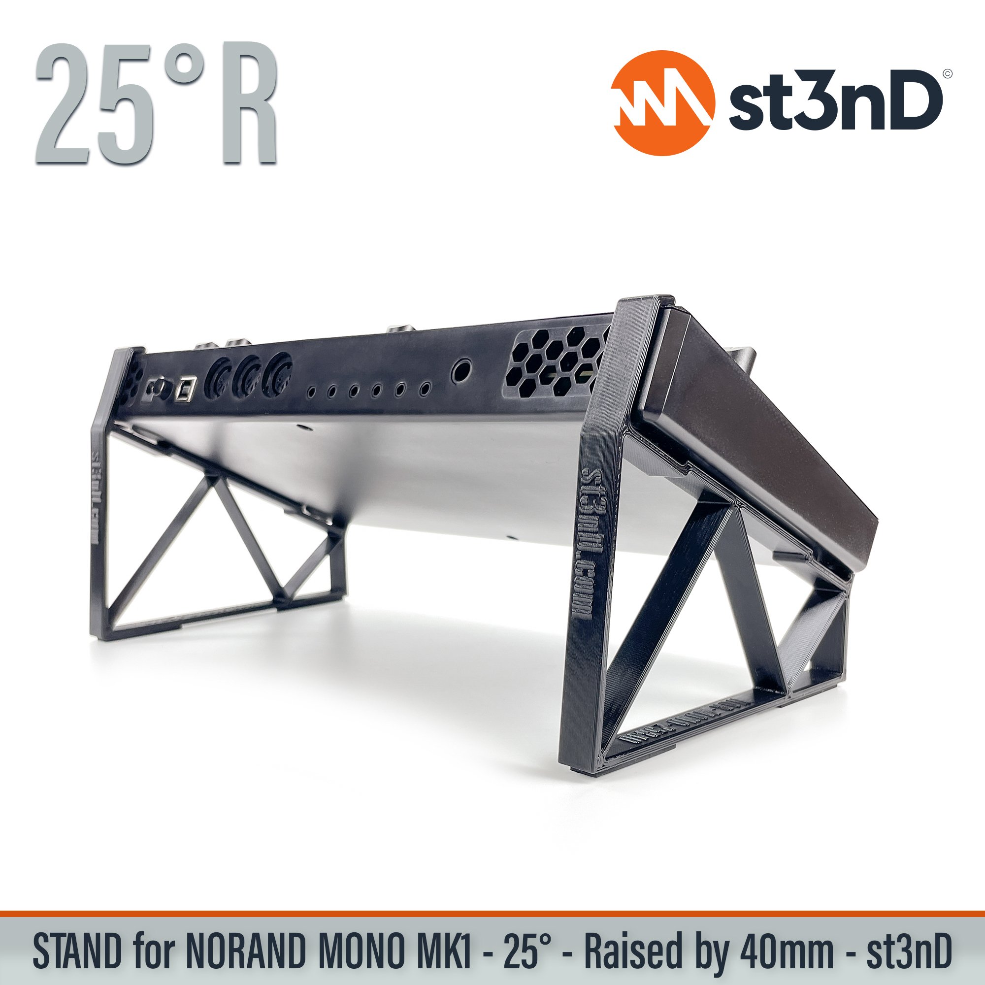 analog synth desktop stand desktop synth music production NORAND Mono Mk1 st3nD stand strong studio gear sturdy