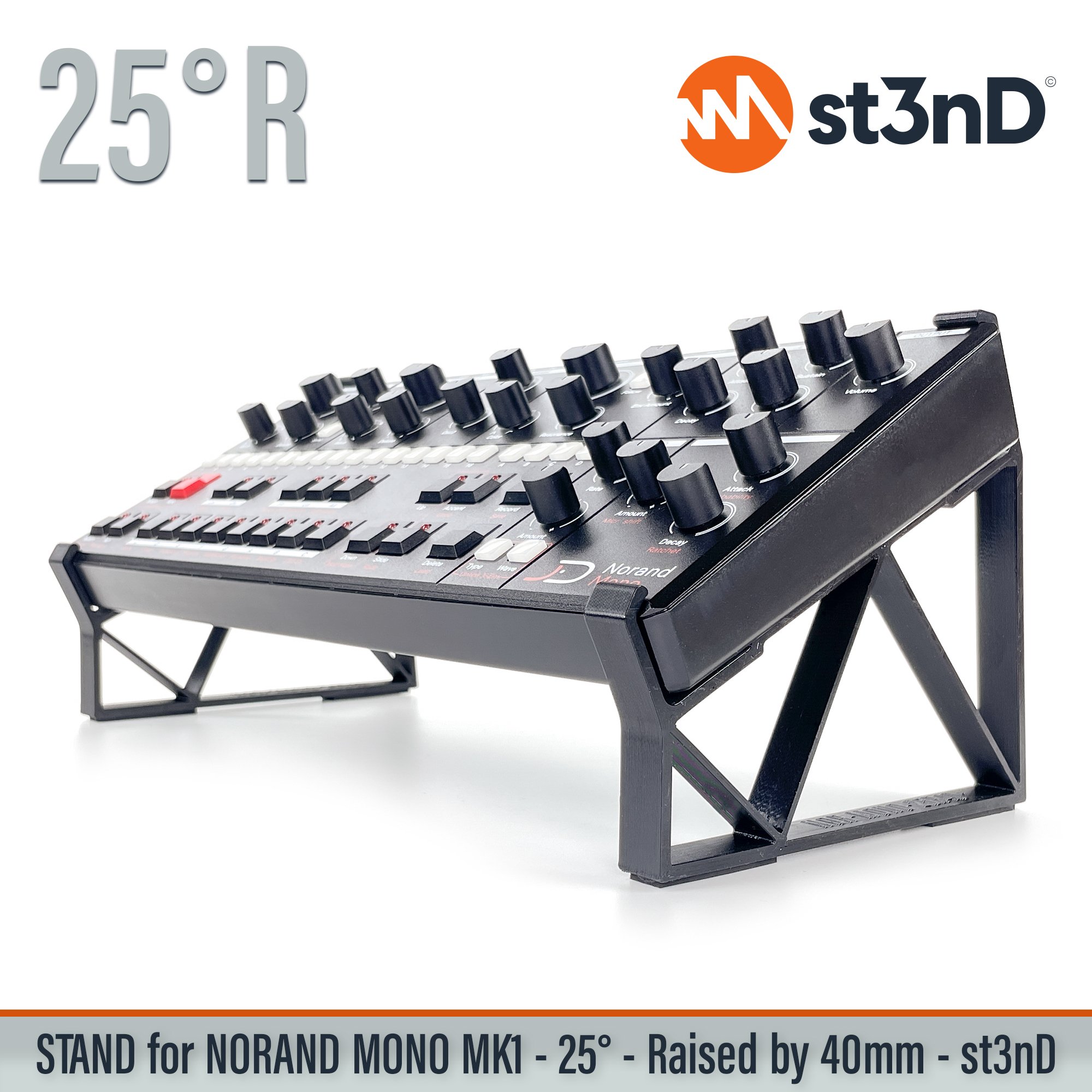 analog synth desktop stand desktop synth music production NORAND Mono Mk1 st3nD stand strong studio gear sturdy
