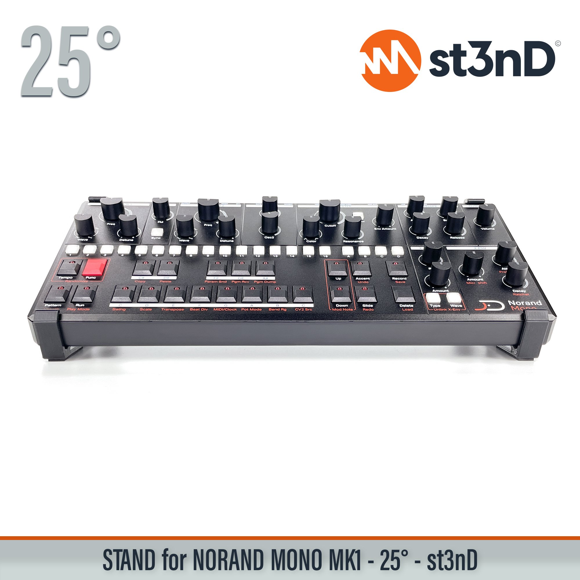 desktop stand desktop synth music production st3nD stand strong studio gear sturdy NORAND Mono Mk1 analog synth