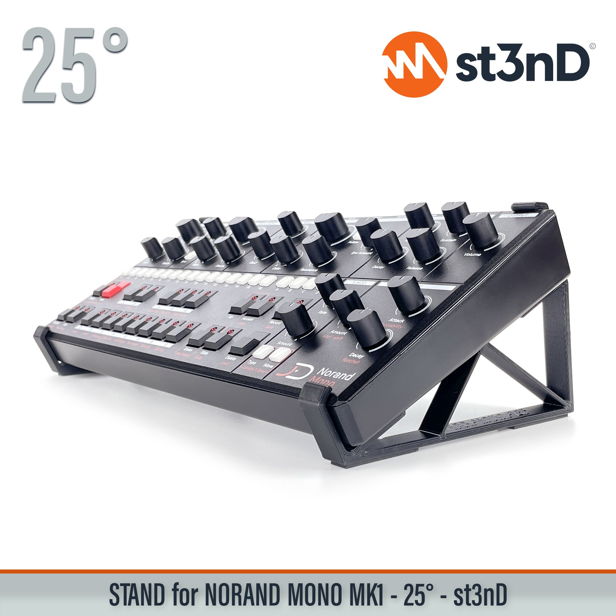 desktop stand desktop synth music production st3nD stand strong studio gear sturdy NORAND Mono Mk1 analog synth