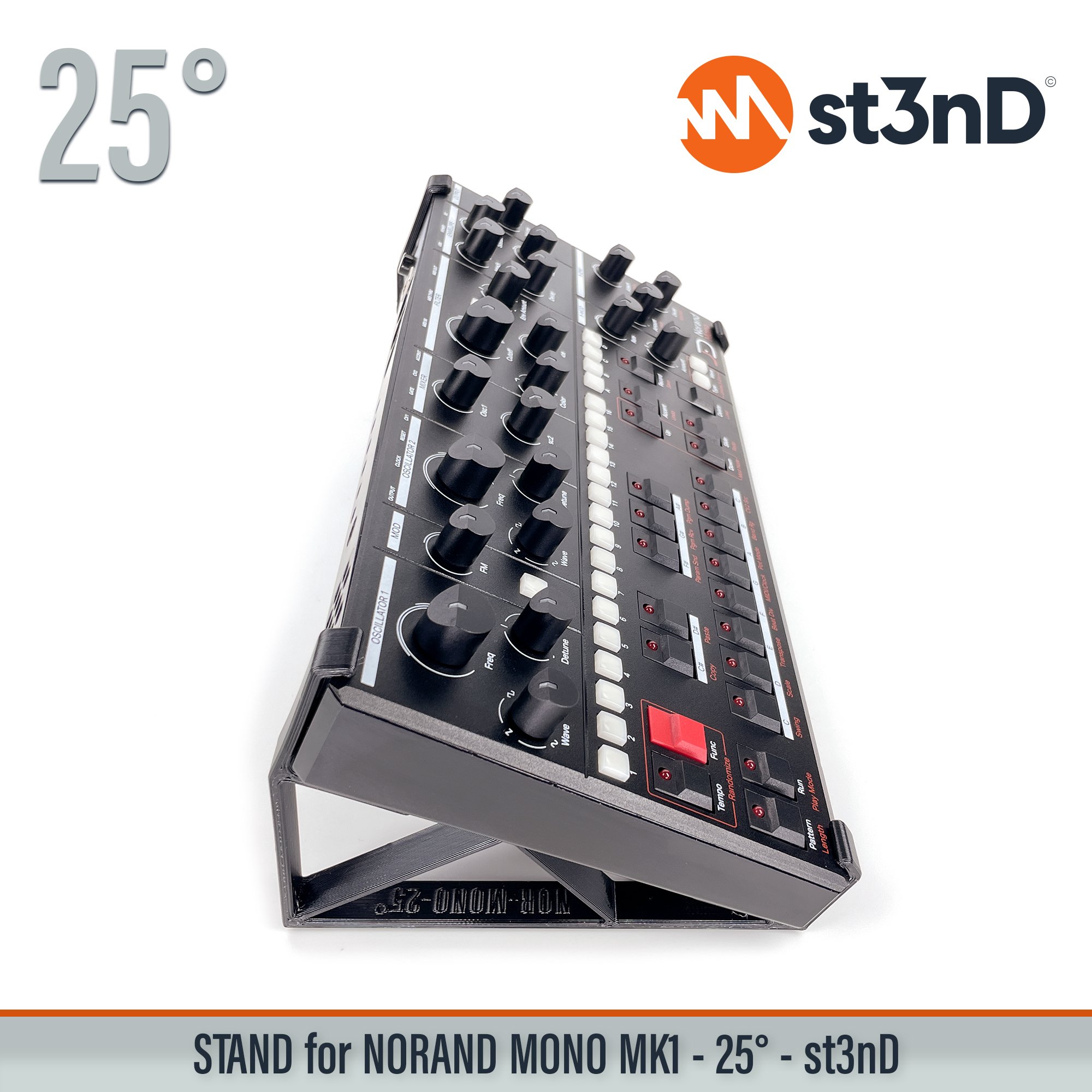 desktop stand desktop synth music production st3nD stand strong studio gear sturdy NORAND Mono Mk1 analog synth