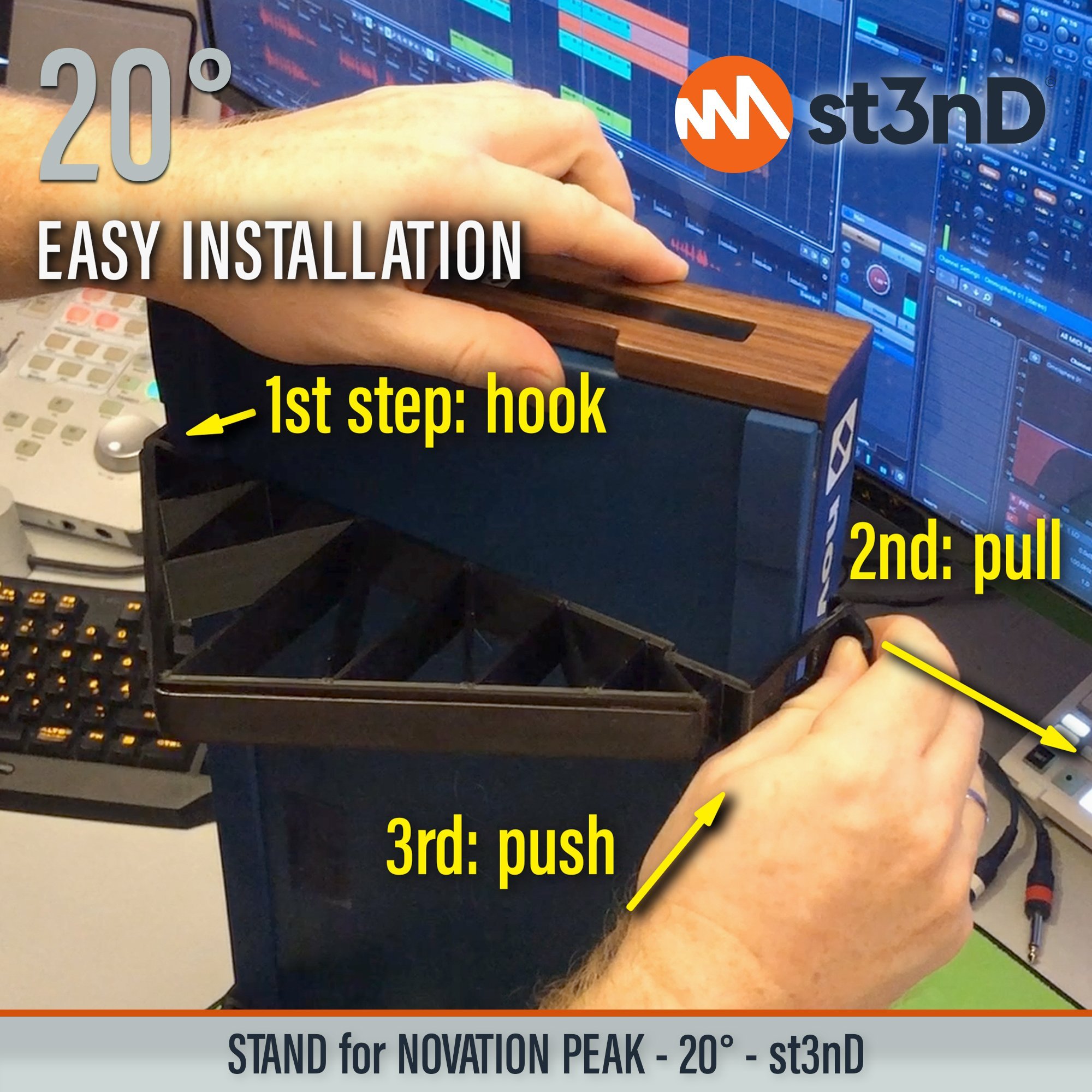 desktop synth digital synth novation Novation PEAK portable st3nD stable stand standalone synth strong sturdy tilted