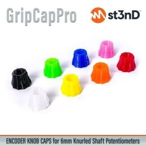 st3nD GripCapPro, Encoder Knob Cap Set for 6mm Knurled Shaft Potentiometers (20 pcs) (DIY synth)