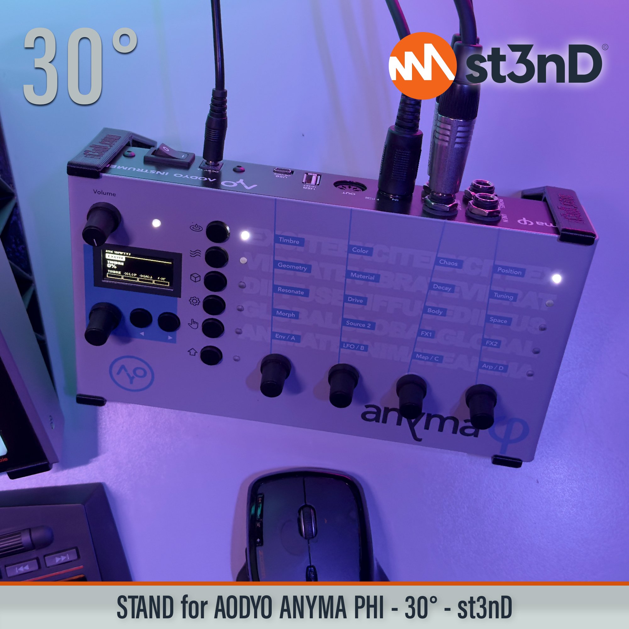 AODYO INSTRUMENTS Physical modelling synthesis portable semi modular st3nD stable stand STAND for AODYO ANYMA PHI strong sturdy tilted