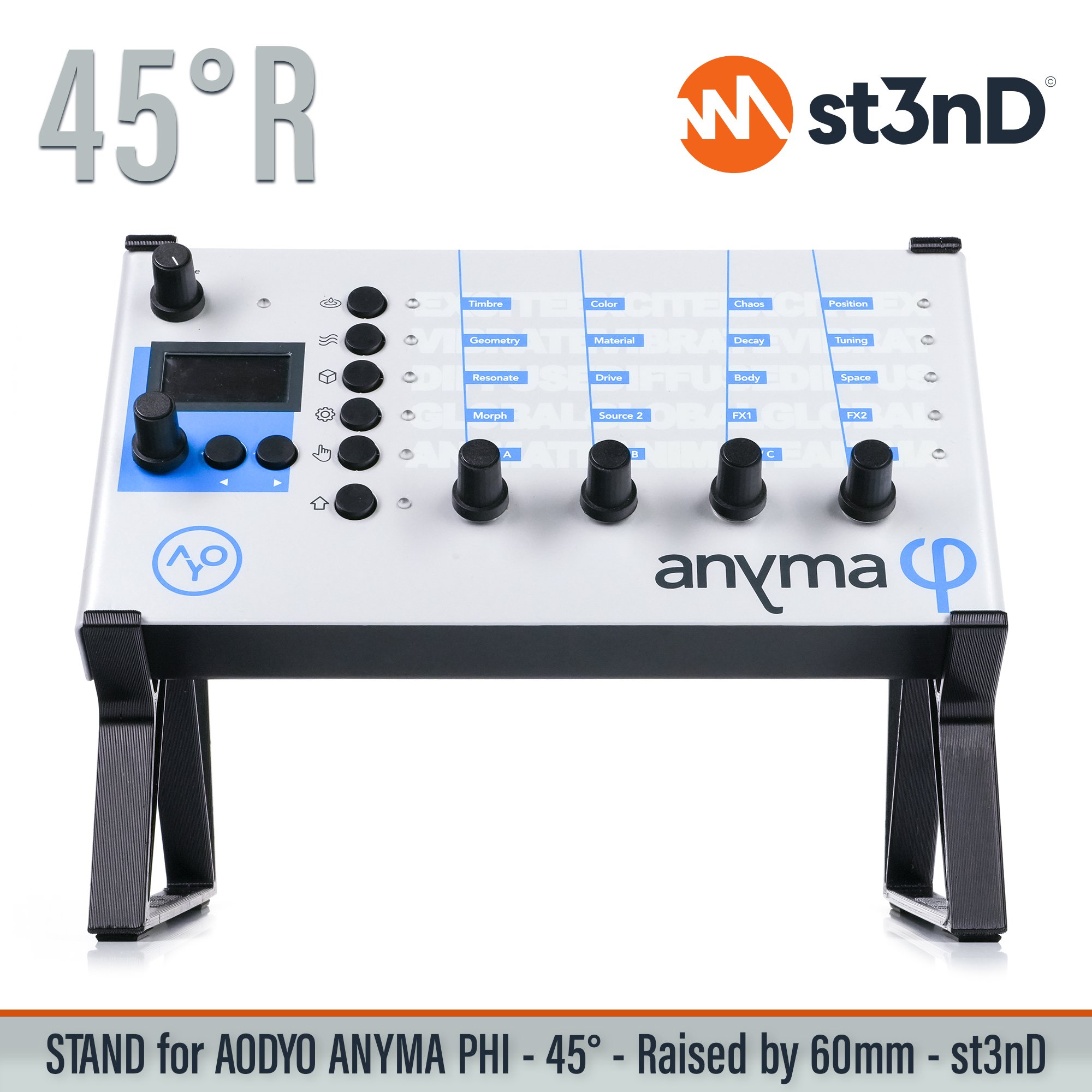 AODYO INSTRUMENTS Physical modelling synthesis portable semi modular st3nD stable stand STAND for AODYO ANYMA PHI strong sturdy tilted