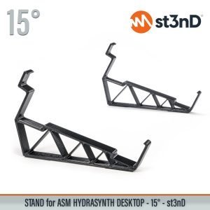 Close-up of the legs of the st3nD 3D printed stand for ASM Hydrasynth Desktop, 15 degree