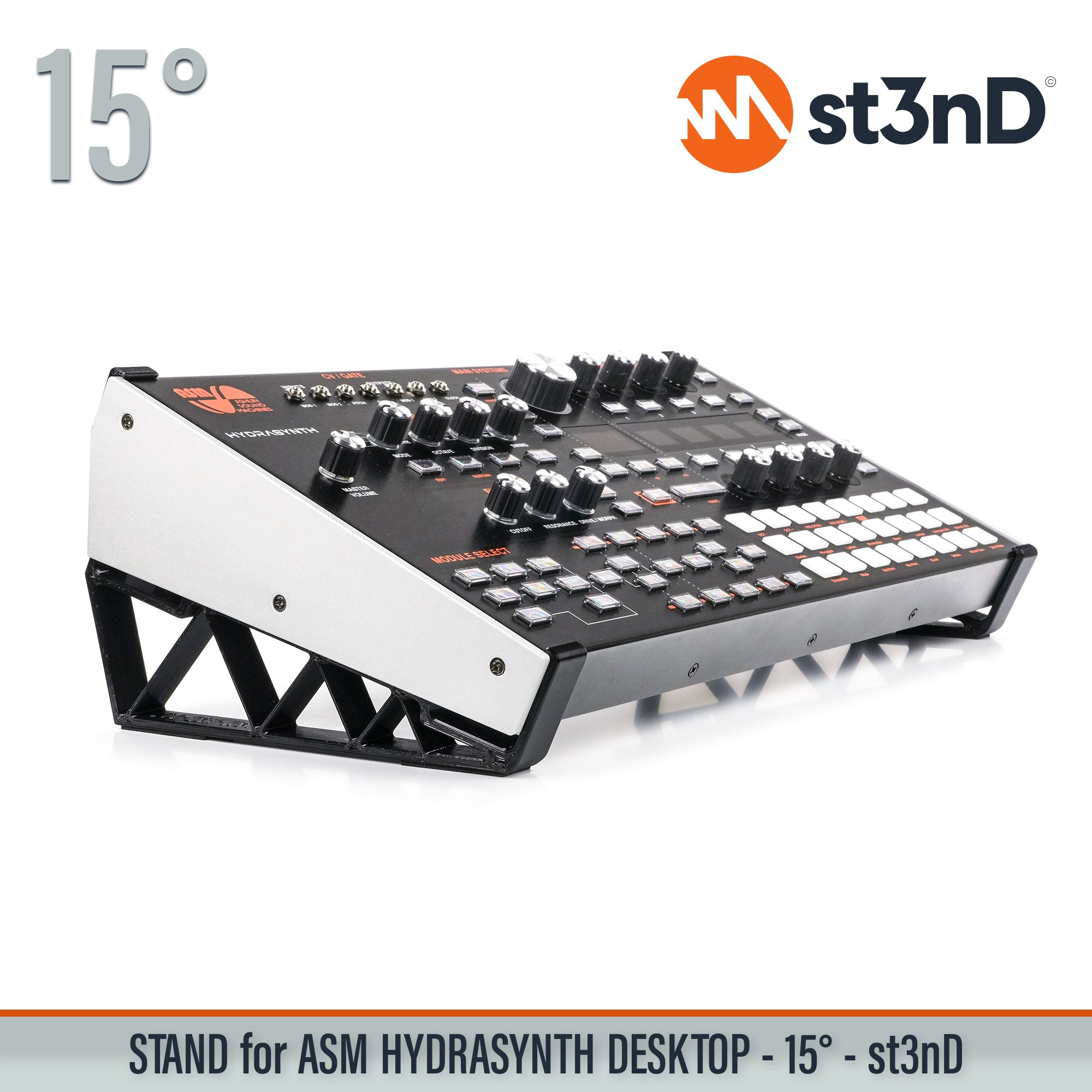 portable semi modular st3nD stable stand strong sturdy tilted ASM HYDRASYNTH DESKTOP digital synth