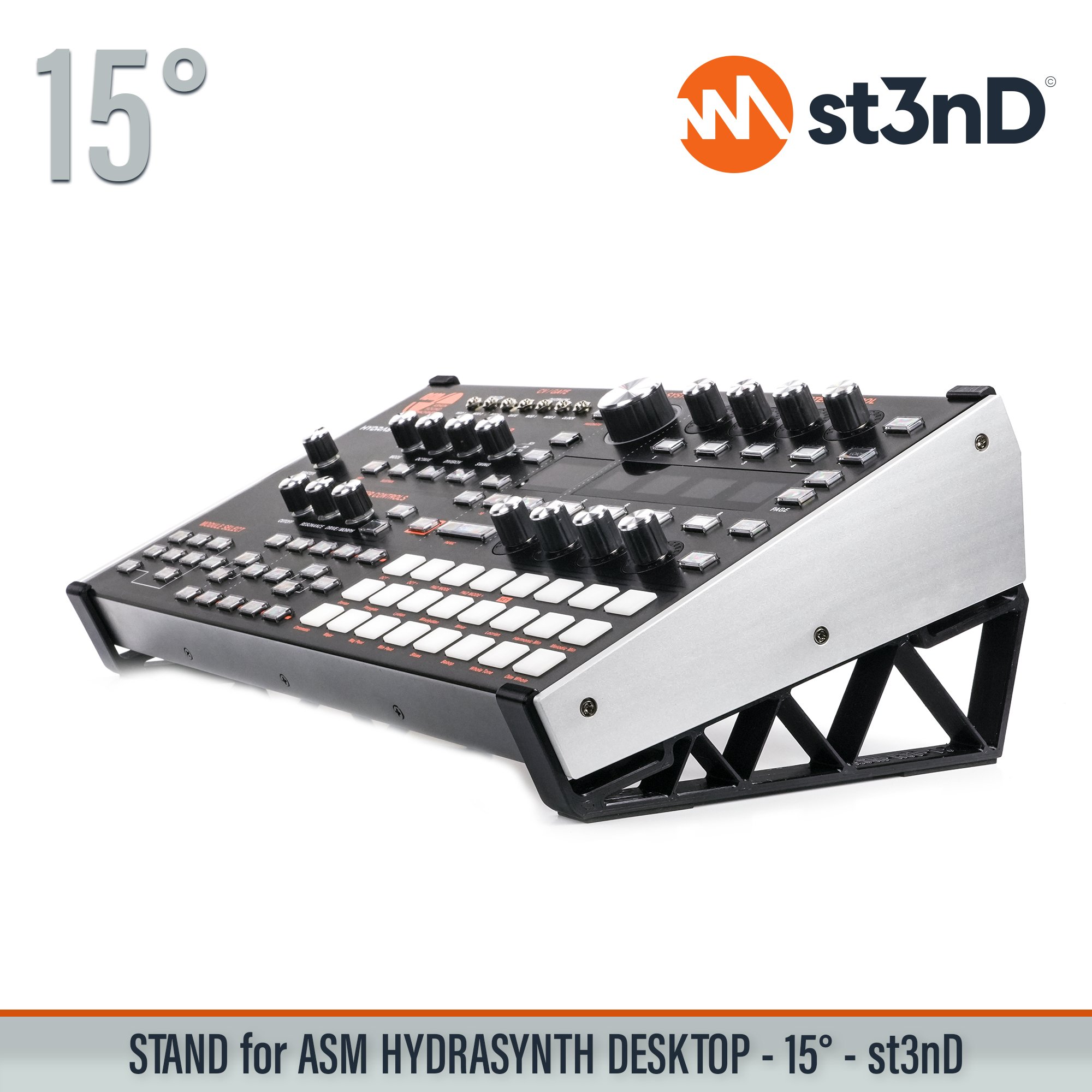 portable semi modular st3nD stable stand strong sturdy tilted ASM HYDRASYNTH DESKTOP digital synth