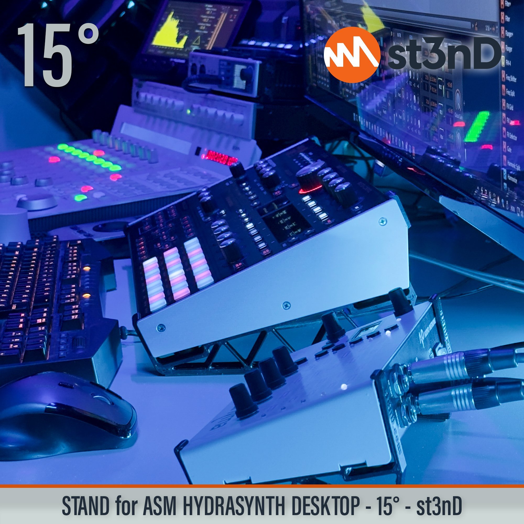 portable semi modular st3nD stable stand strong sturdy tilted ASM HYDRASYNTH DESKTOP digital synth