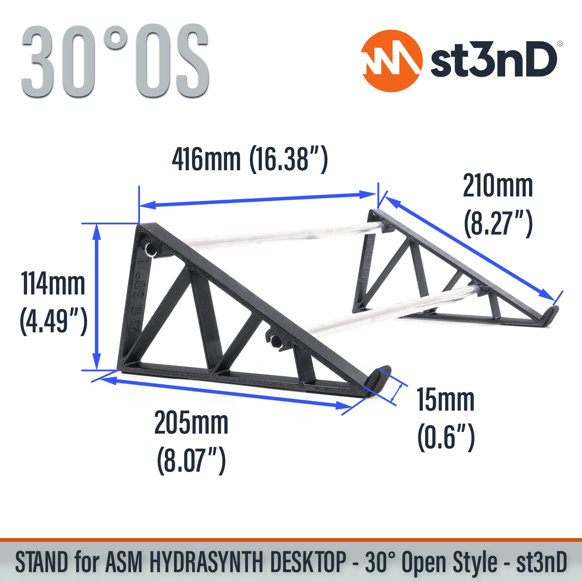 ASM HYDRASYNTH DESKTOP digital synth portable semi modular st3nD stable stand strong sturdy tilted