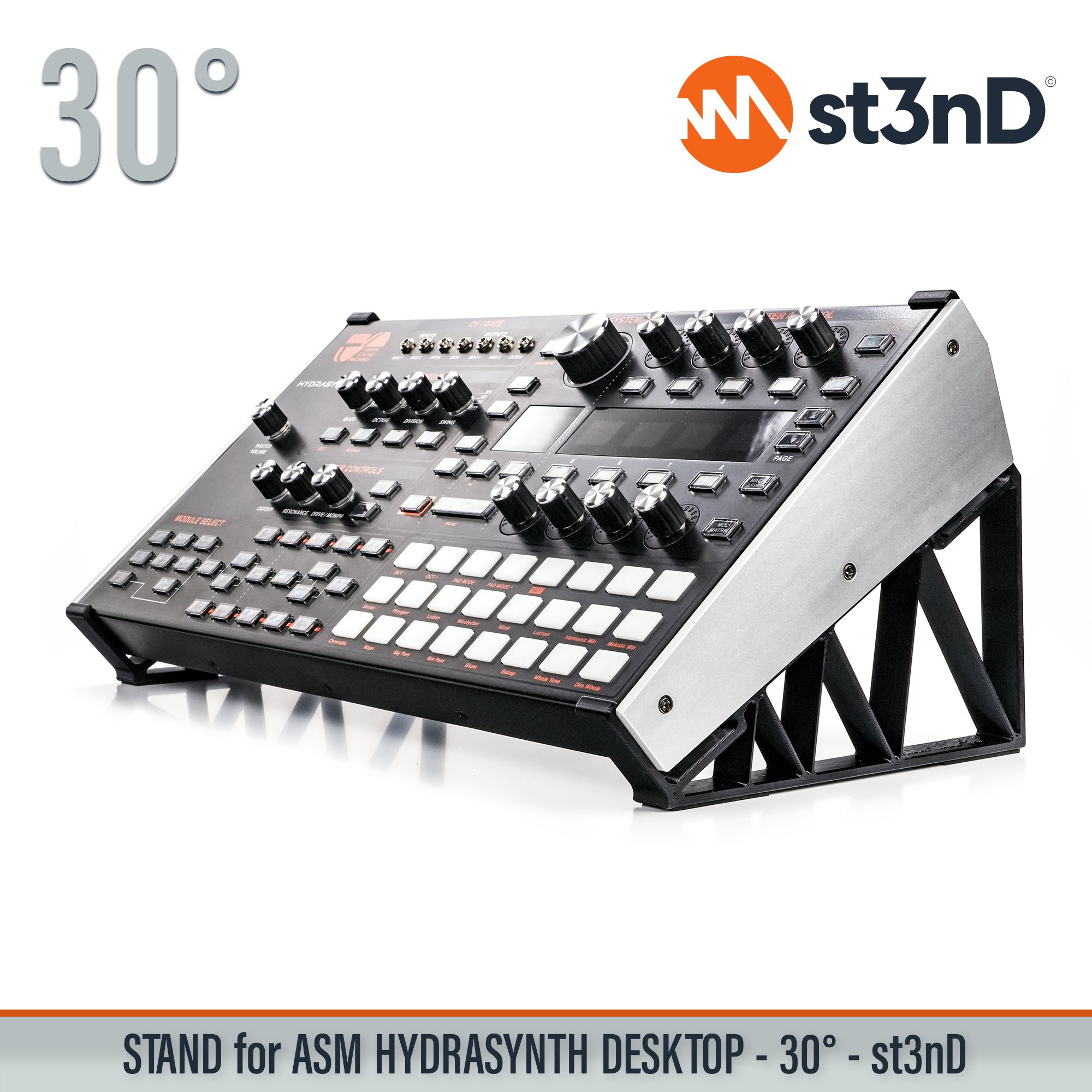 ASM HYDRASYNTH DESKTOP digital synth portable semi modular st3nD stable stand strong sturdy tilted
