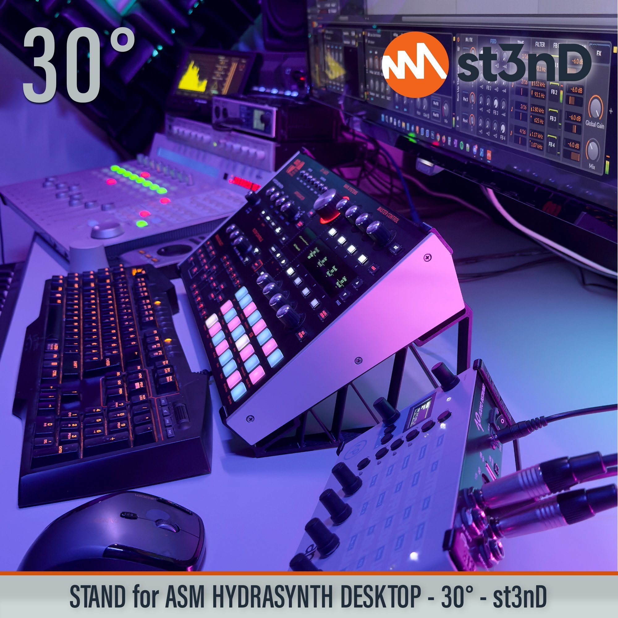 ASM HYDRASYNTH DESKTOP digital synth portable semi modular st3nD stable stand strong sturdy tilted