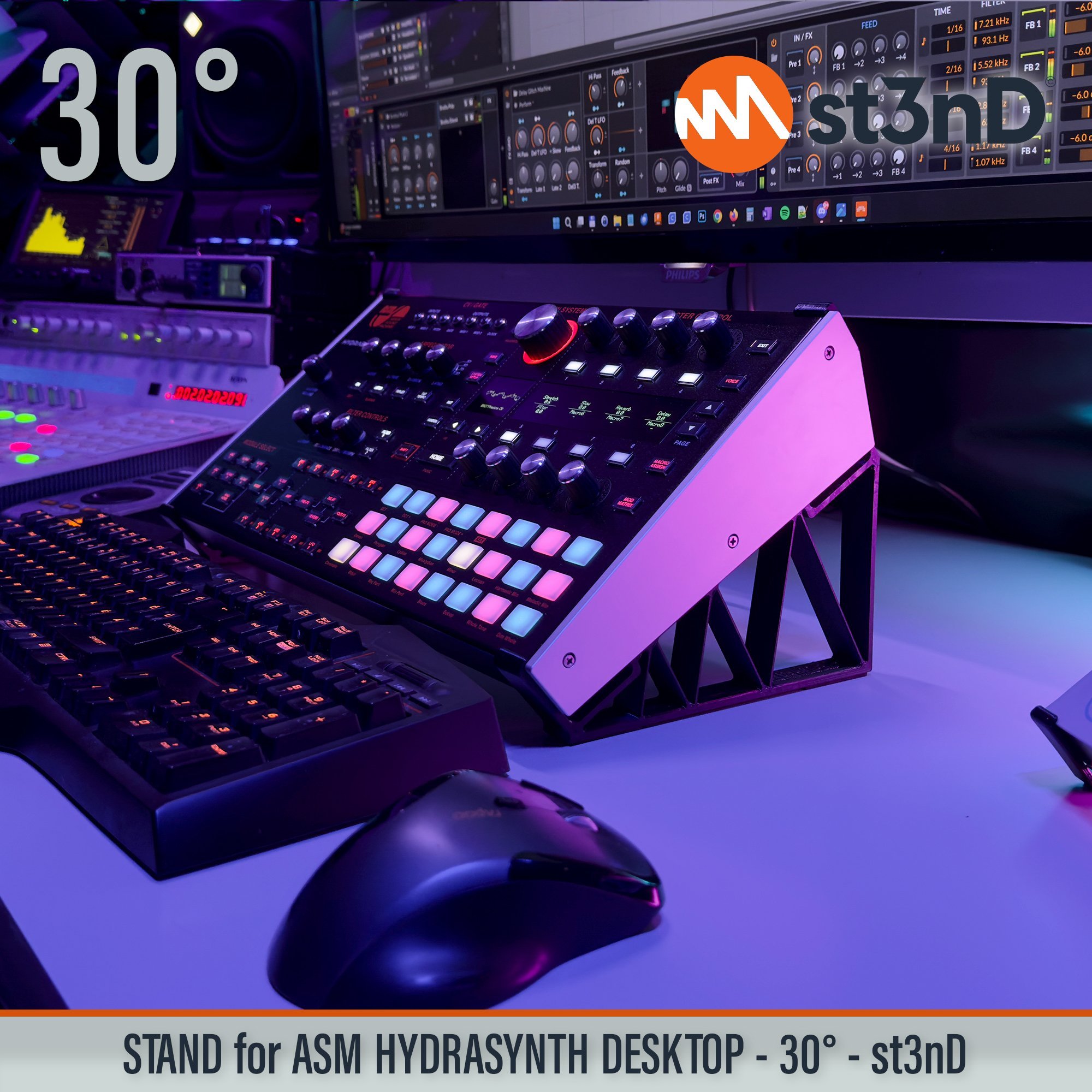 ASM HYDRASYNTH DESKTOP digital synth portable semi modular st3nD stable stand strong sturdy tilted