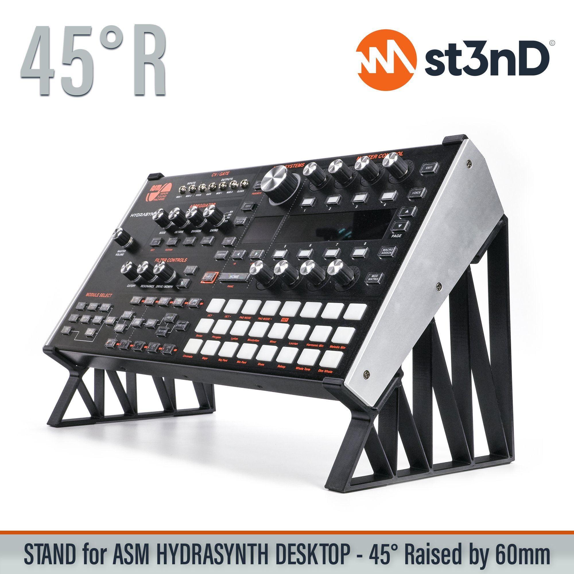 ASM HYDRASYNTH DESKTOP digital synth portable semi modular st3nD stable stand strong sturdy tilted