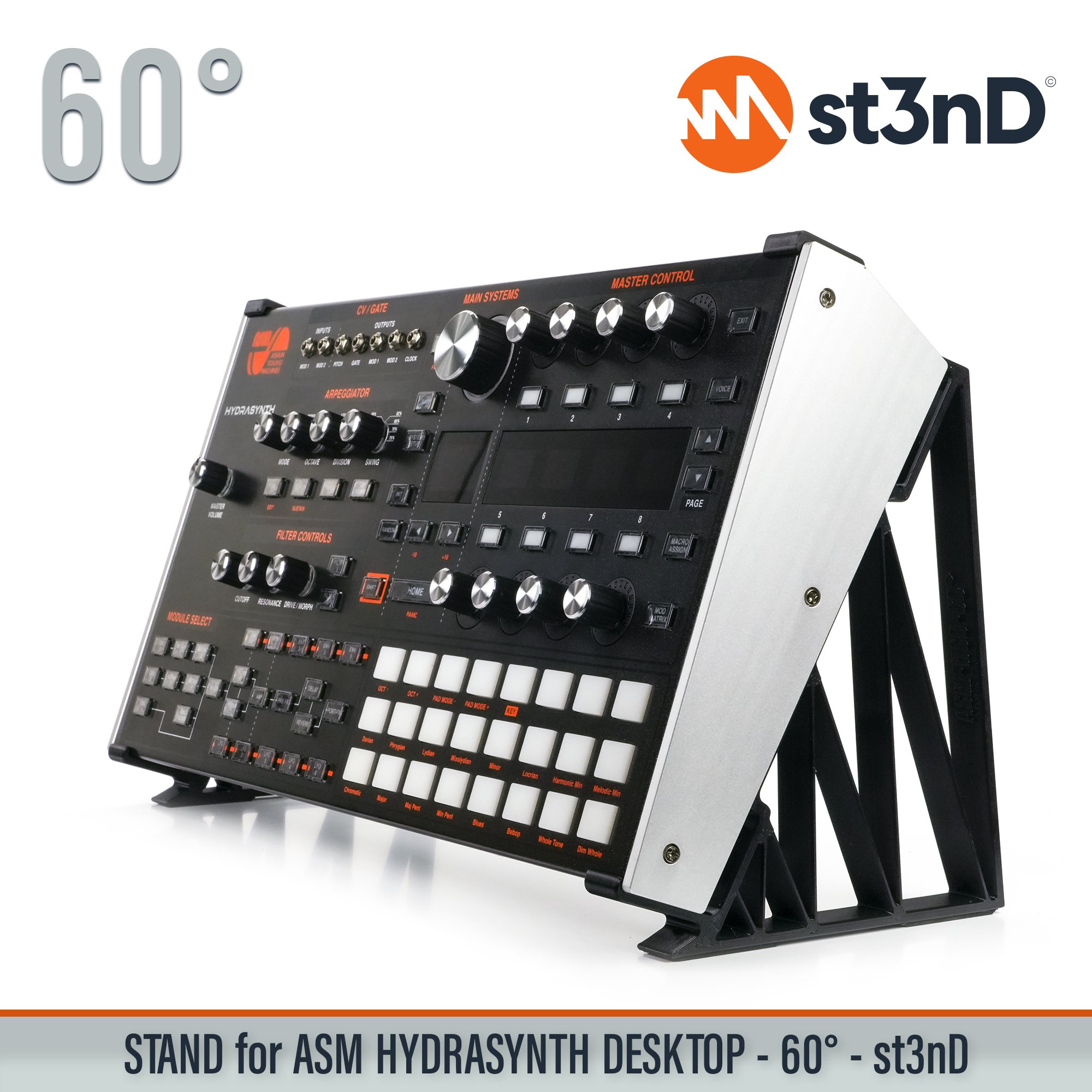 ASM HYDRASYNTH DESKTOP digital synth portable semi modular st3nD stable stand strong sturdy tilted