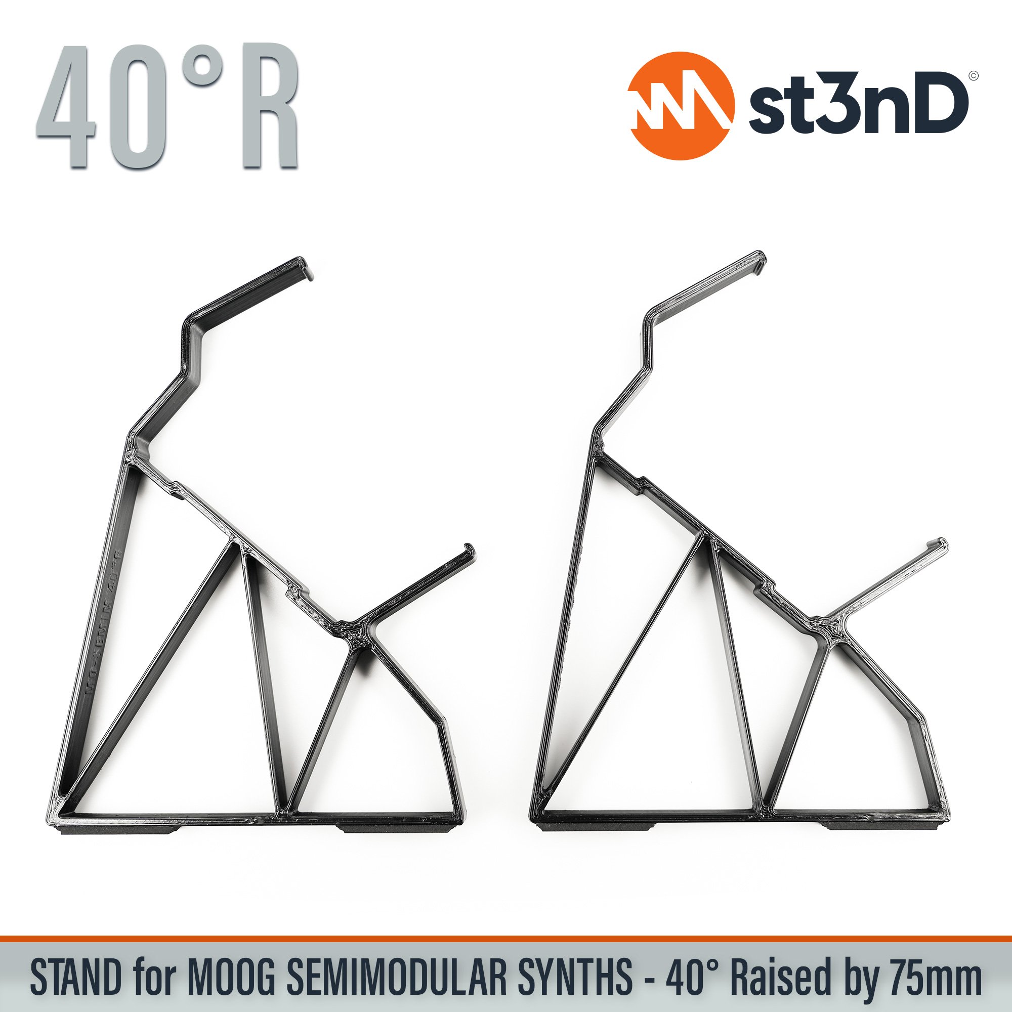 analog synth Dfam Mother 32 MOOG moog doube stand two tier stand Moog SemiModular Mother 32 Moog Dfam portable semi modular Spectravox st3nD stable stand strong sturdy Subharmonicon tilted
