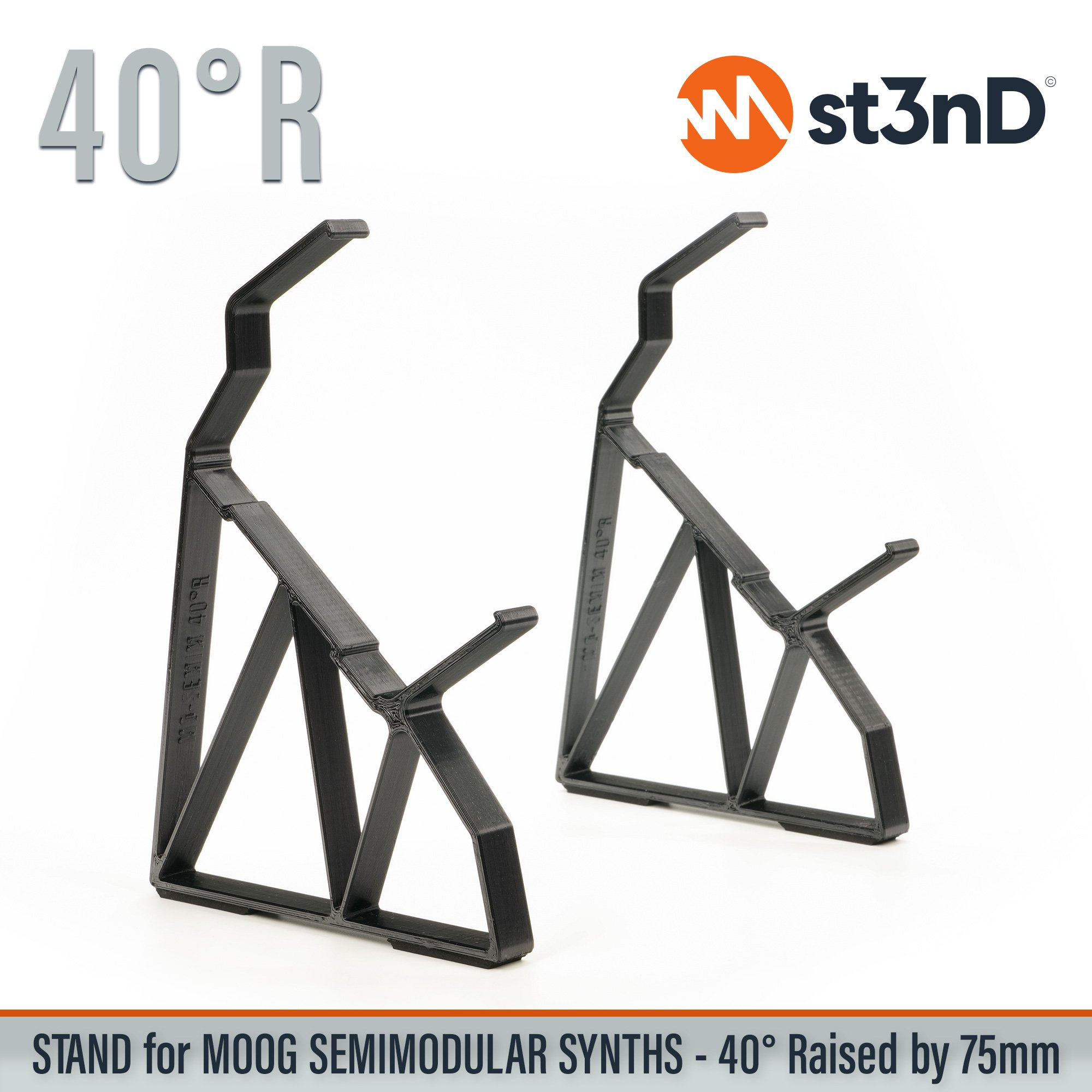 analog synth Dfam Mother 32 MOOG moog doube stand two tier stand Moog SemiModular Mother 32 Moog Dfam portable semi modular Spectravox st3nD stable stand strong sturdy Subharmonicon tilted