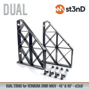 Close-up of the legs of the st3nD dual 3D printed stand for Vermona DRM1 Mkiv, Rackie, 45 degree and 90 degree