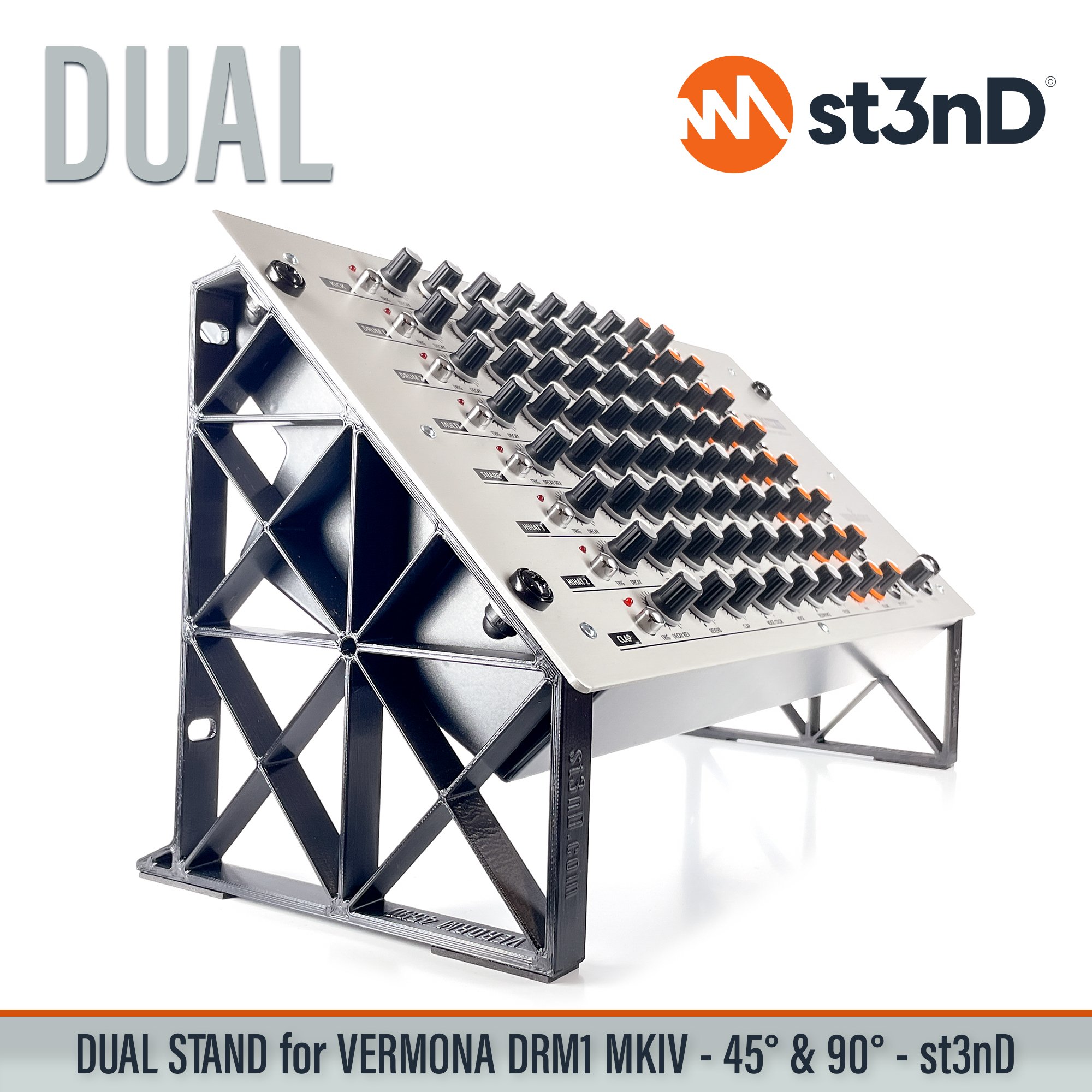 controller portable st3nD stable stand strong studio accessory sturdy synth synth accessory tilted Vermona DRM1 MKIV