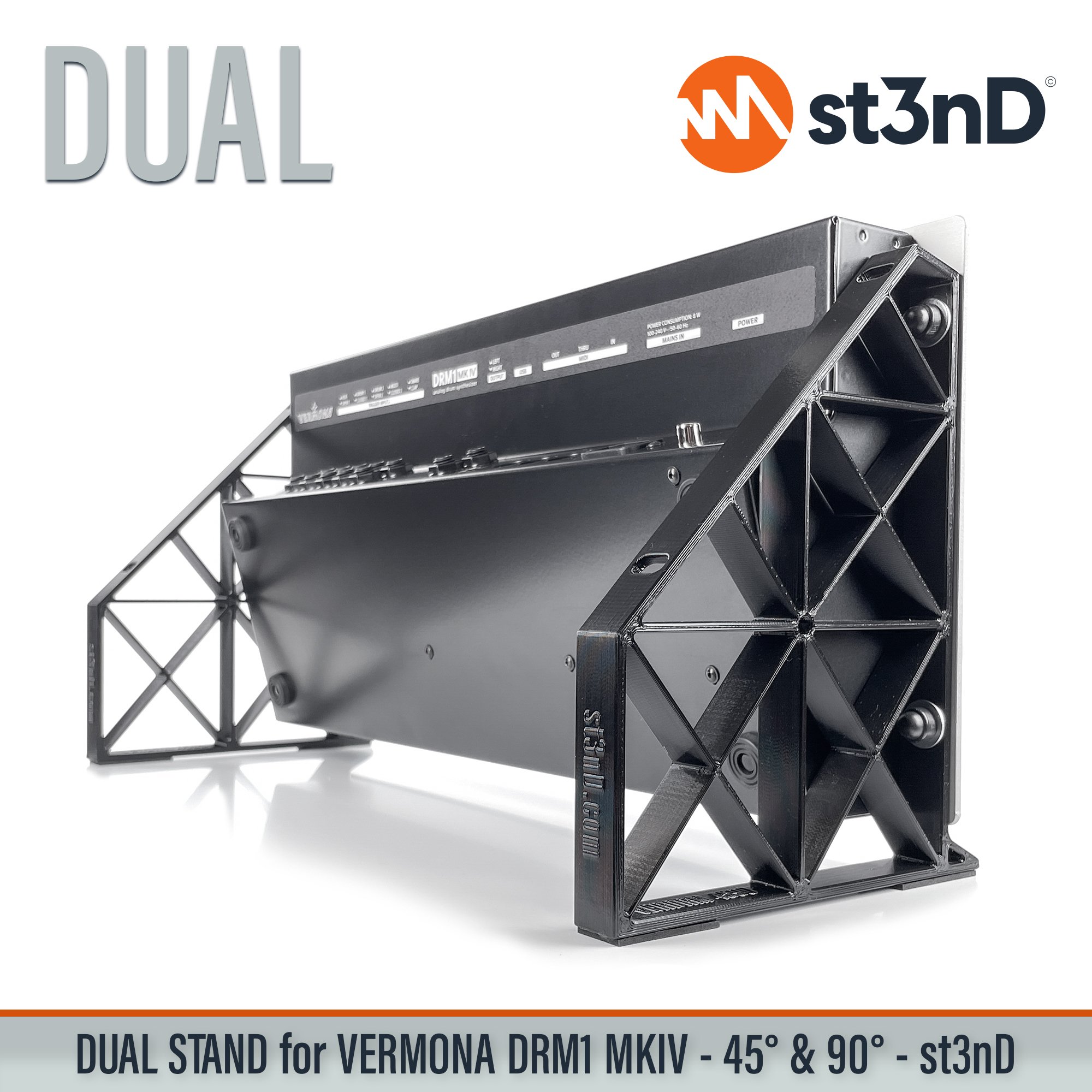 controller portable st3nD stable stand strong studio accessory sturdy synth synth accessory tilted Vermona DRM1 MKIV