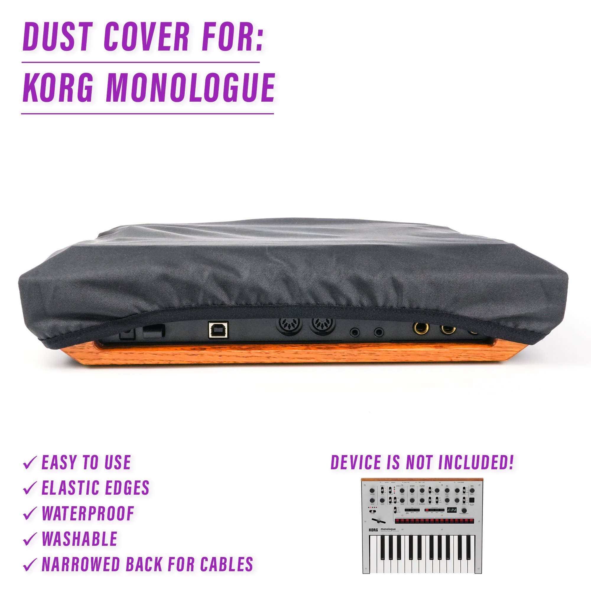 dust cover dustcover dustcoverpro elastic korg KORG MONOLOGUE monologue synth synth protection water resistant waterproof