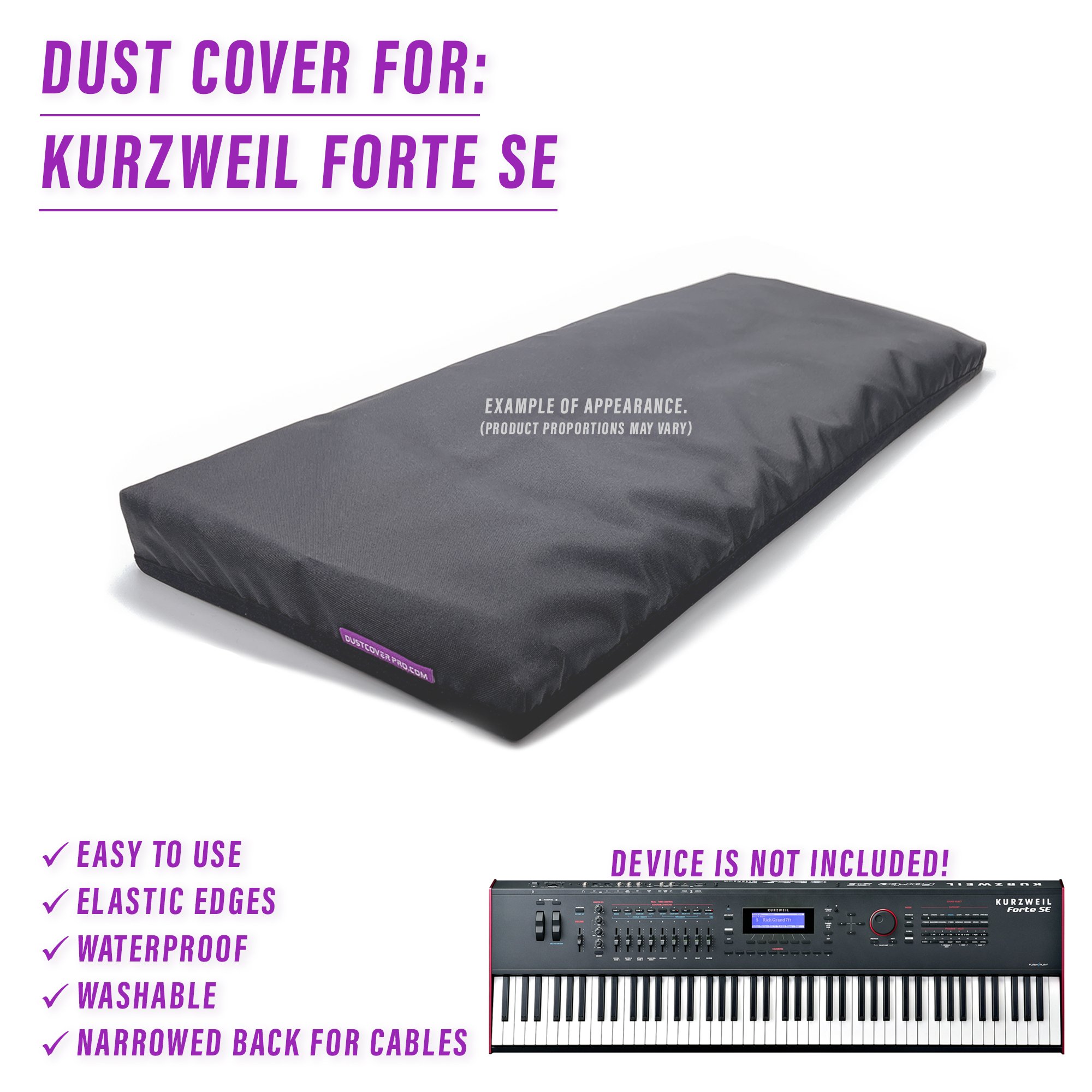 dcp dust cover dustcover dustcoverpro elastic synth protection waterproof KURZWEIL FORTE SE
