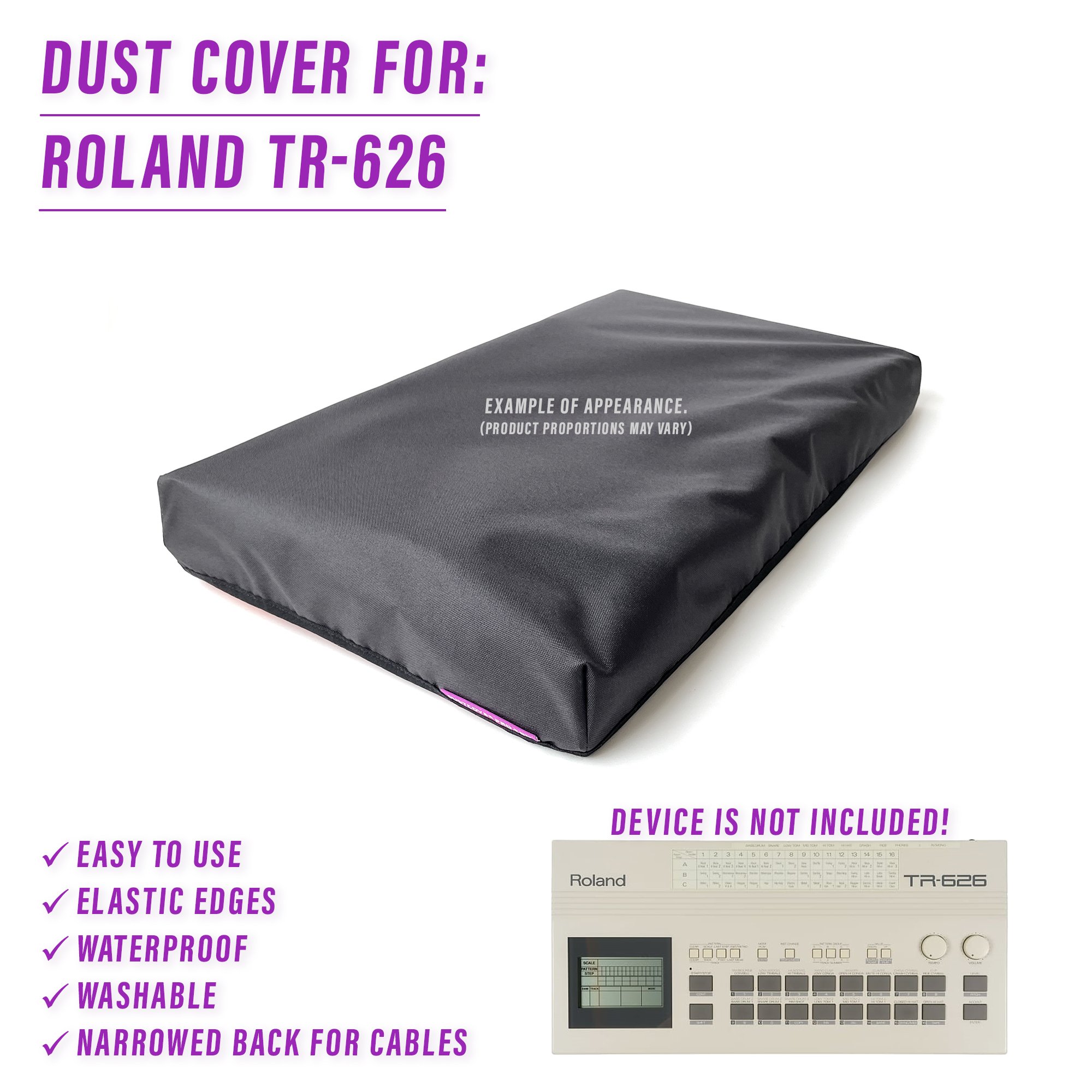 dust cover dustcover dustcoverpro elastic synth protection water resistant waterproof roland tr-626 tr626 tr 626 vintage roland roland vintage synth