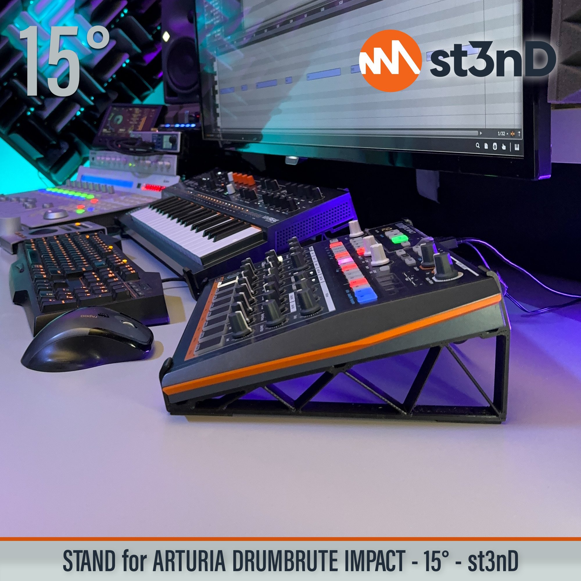 portable st3nD stable stand strong sturdy tilted ARTURIA DRUMBRUTE IMPACT ATURIA DRUM MACHINE