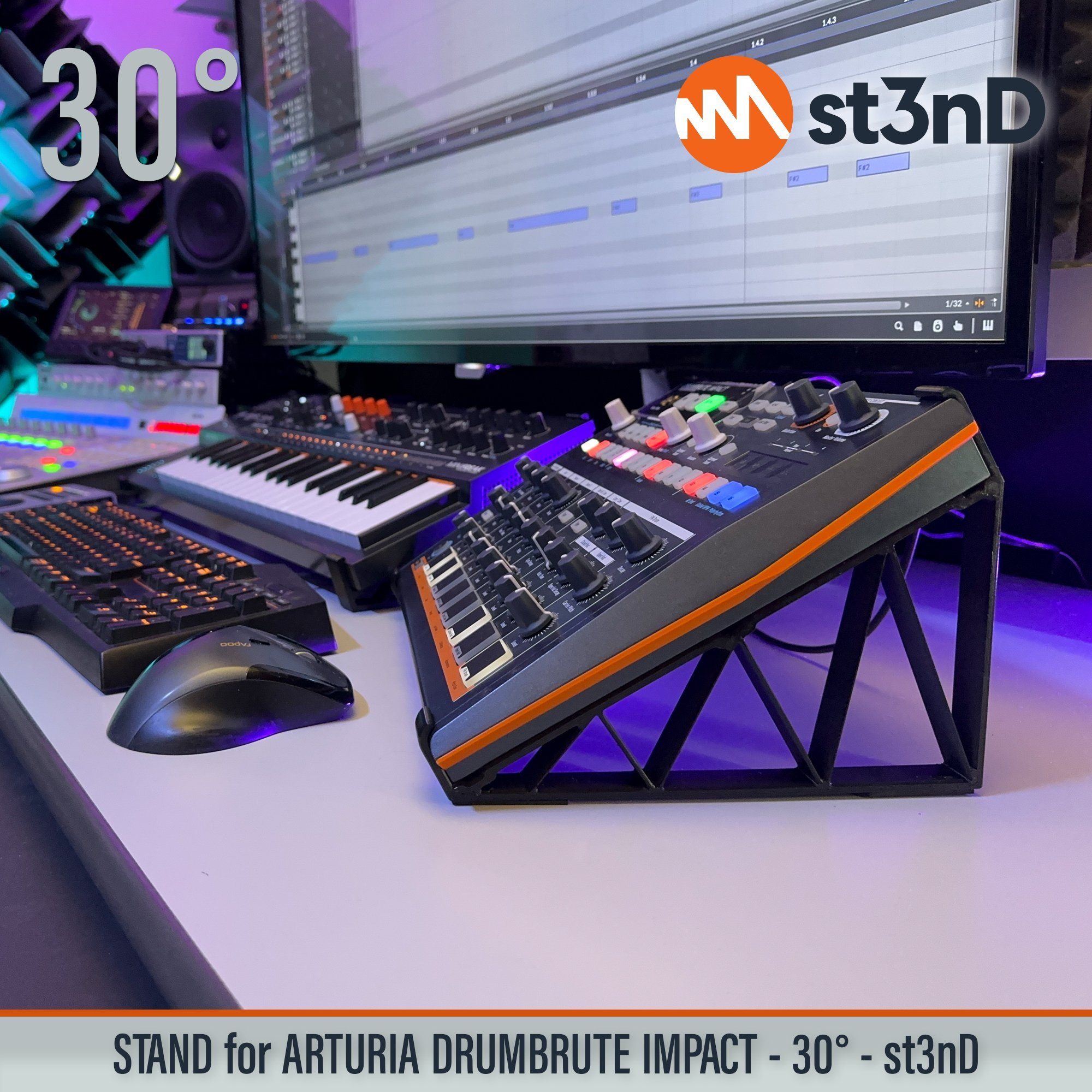 ARTURIA DRUM MACHINE arturia drumbrute impact portable st3nD stable stand strong sturdy tilted