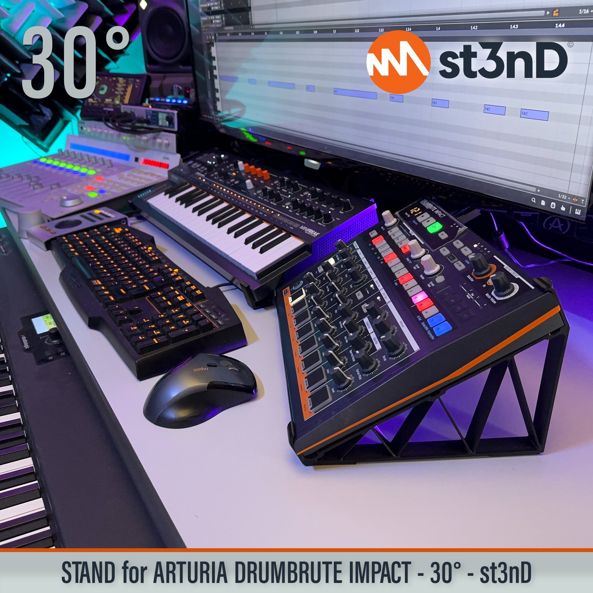 ARTURIA DRUM MACHINE arturia drumbrute impact portable st3nD stable stand strong sturdy tilted
