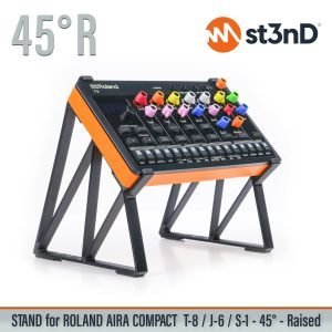 st3nD 3D printed stand for Roland AIRA Compact P-6 / T-8 / J-6 / S-1, 45 degree, raised by 70 mm (p6 sampler)
