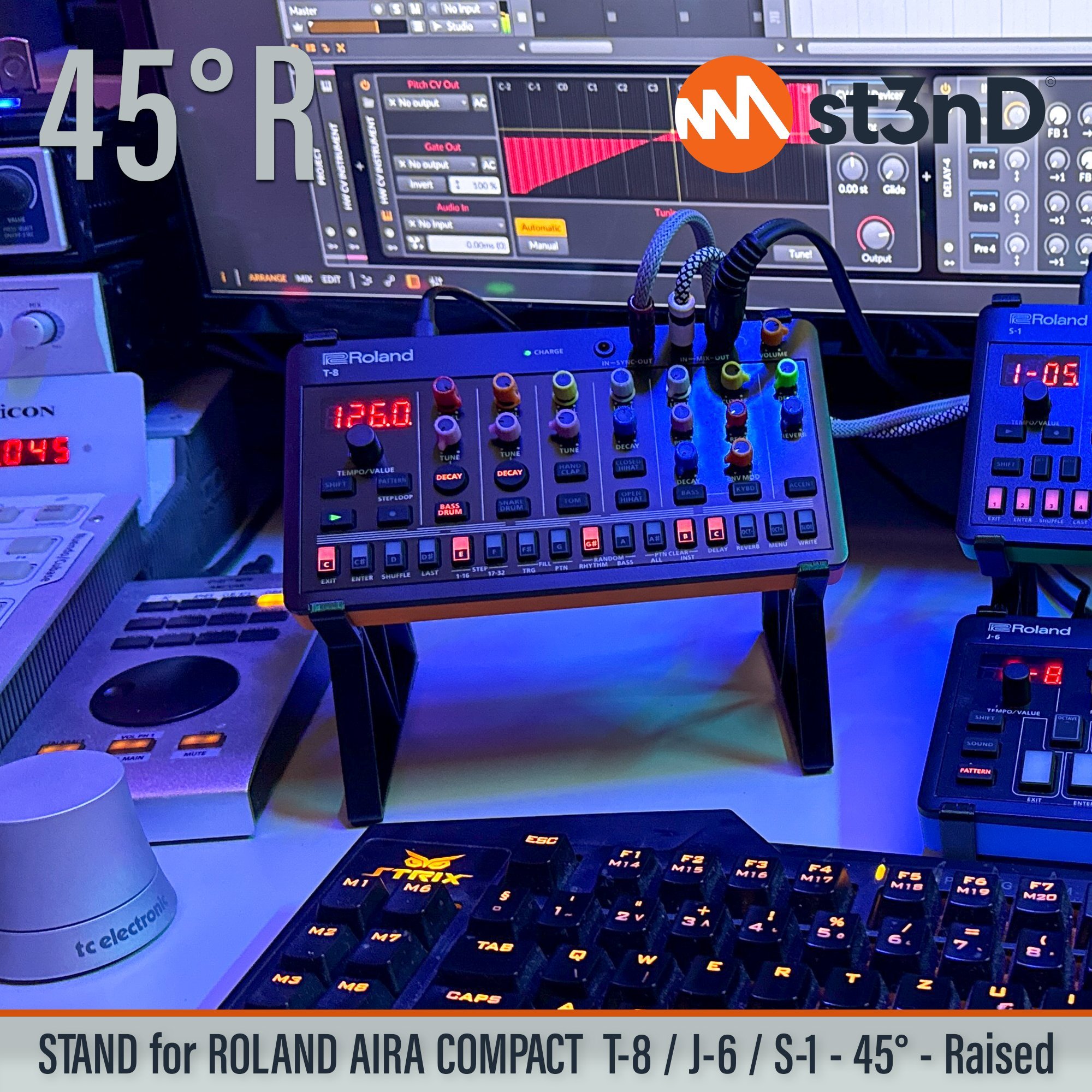 Aira Compact J-6 roland j6 Aira Compact S-1 roland s1 Aira Compact T-8 roland t8 portable Roland Aira Compact Series roland synth st3nD stable stand strong sturdy tilted