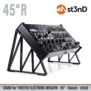 st3nD 3D printed stand for Twisted Electrons Megafm, 45 degree, raised by 50 mm (MegaFM mk2 mkII)