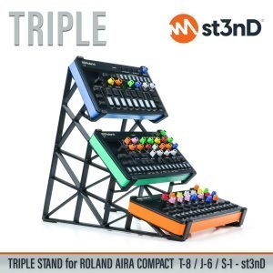 st3nD triple 3D printed stand for Roland AIRA Compact P-6 / T-8 / J-6 / S-1 (sampler)