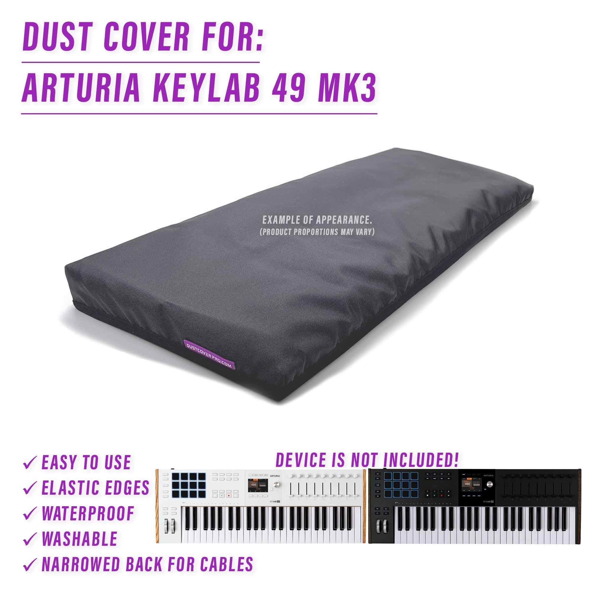 arturia arturia keylab 49 dust cover dustcover dustcoverpro elastic keylab 49 synth synth protection water resistant waterproof keylab 49 mk3 arturia keylab 49 mk3