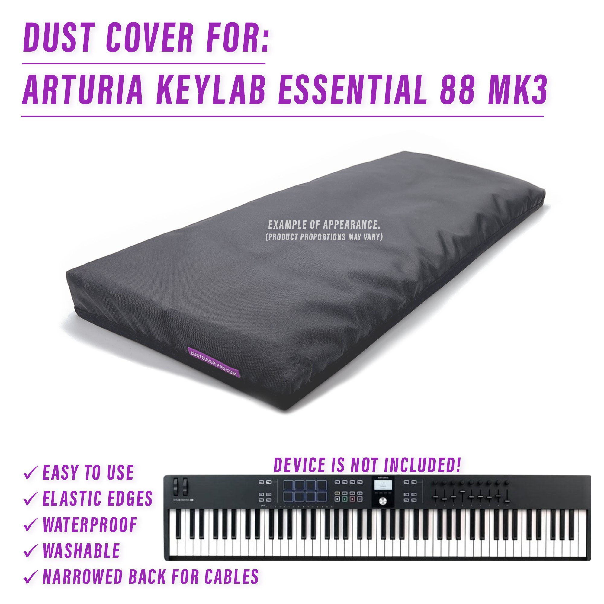 arturia ARTURIA Keylab dust cover dustcover dustcoverpro elastic Keylab Essential synth synth protection waterproof KeyLab Essential 88 Mk3