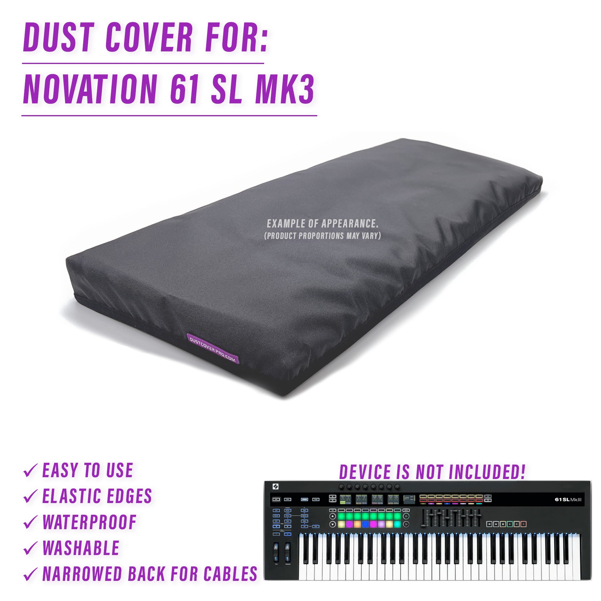 Dust cover for novation sl 61 mk3
