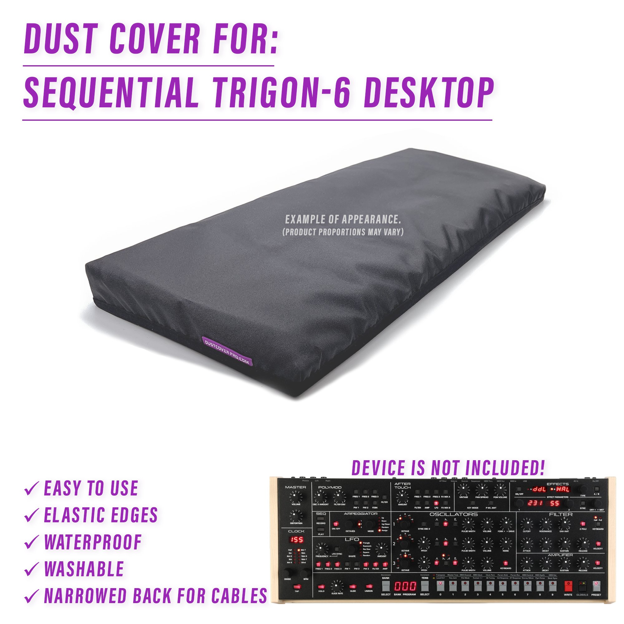 dust cover dustcover dustcoverpro elastic synth protection water resistant waterproof SEQUENTIAL TRIGON-6 DESKTOP SEQUENTIAL TRIGON-6 DESKTOP