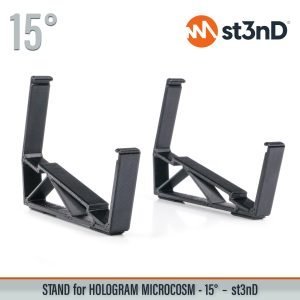 Close-up of the legs of the st3nD 3D printed stand for Hologram Microcosm, 15 degree