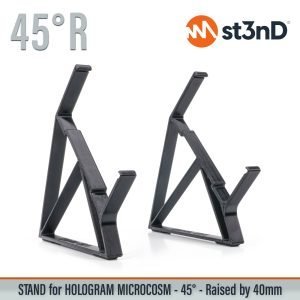 Close-up of the legs of the st3nD 3D printed stand for Hologram Microcosm, 45 degree, raised by 40 mm