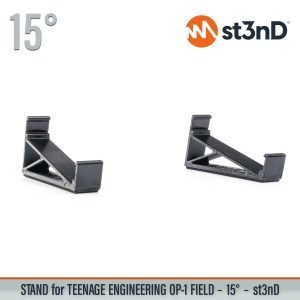 Close-up of the legs of the st3nD 3D printed stand for Teenage Engineering OP-1 Field / Op-xy -15 degree