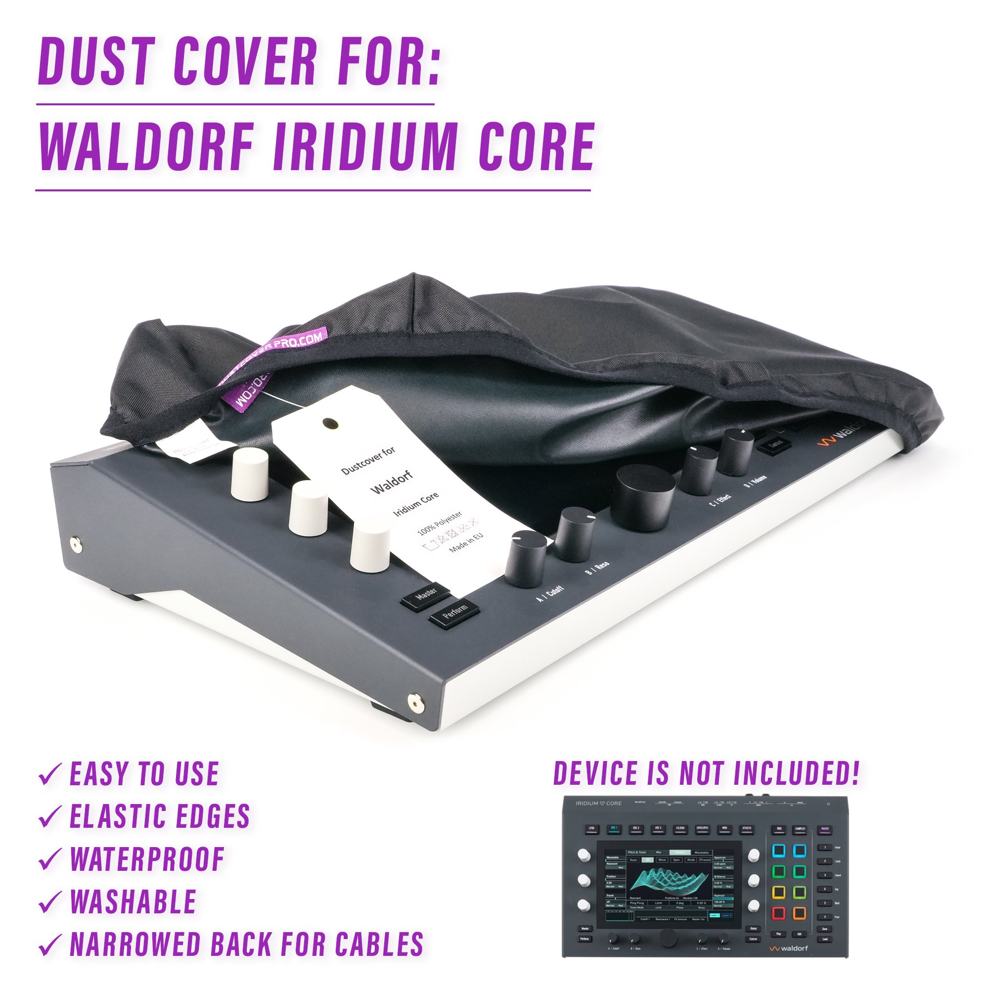 core dust cover dustcover dustcoverpro elastic iridium core synth synth protection waldorf WALDORF Iridium water resistant waterproof Waldorf Iridium Core