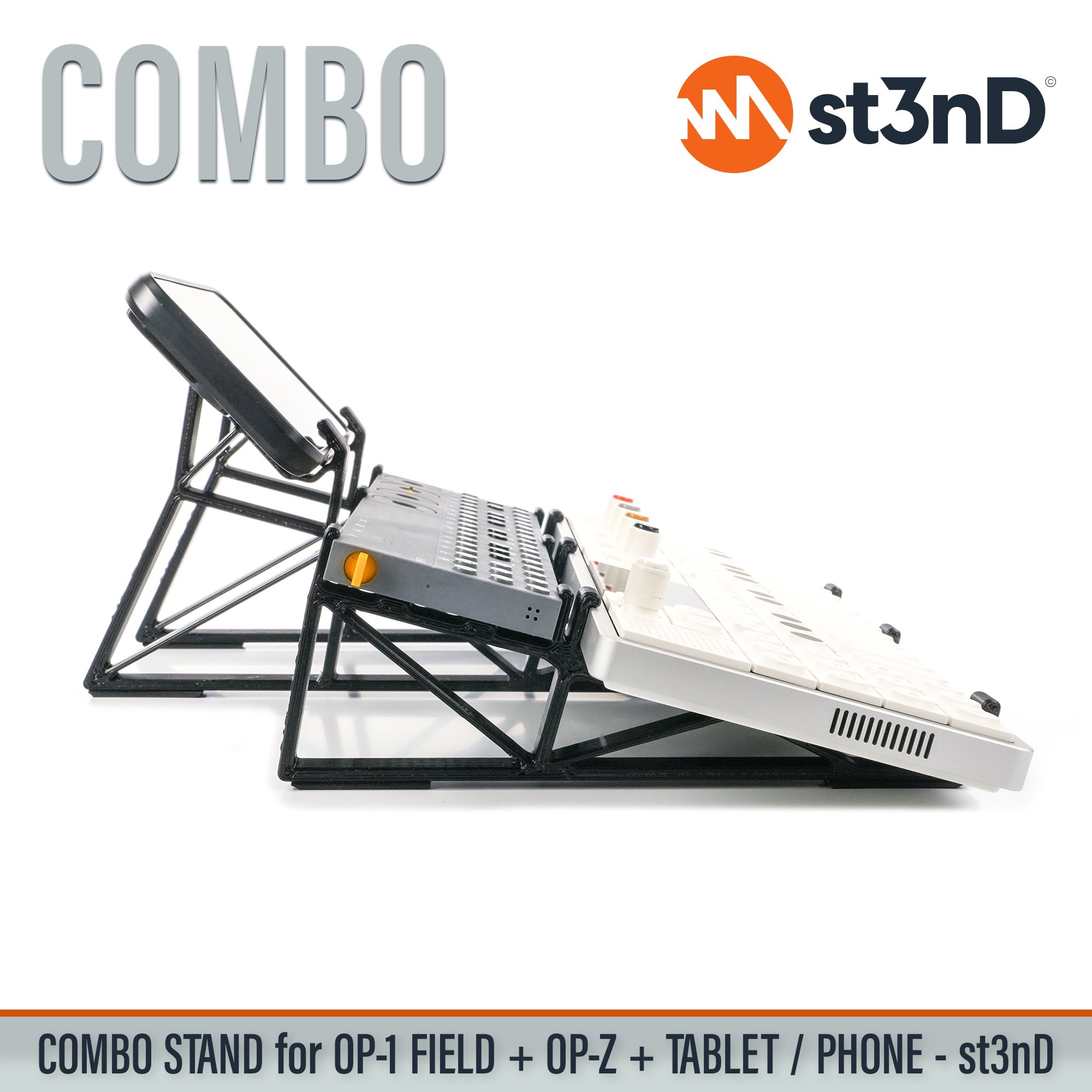Android Tablet Apple iPad OP-1 Field portable st3nD stable stand strong sturdy TE OP-Z Teenage Engineering tilted Apple iPhone Android Phone