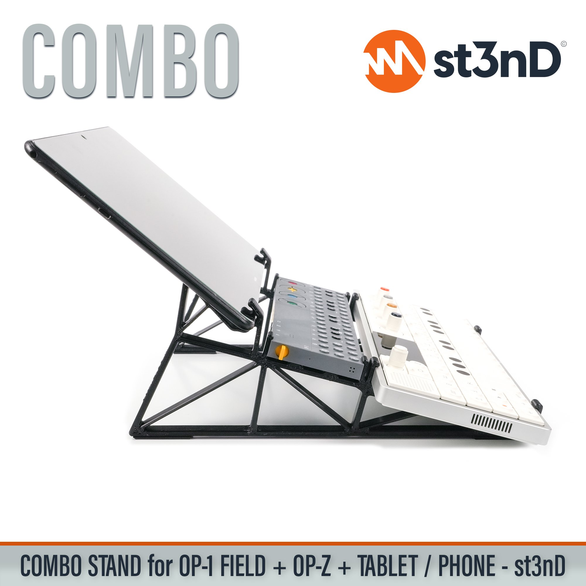 Android Tablet Apple iPad OP-1 Field portable st3nD stable stand strong sturdy TE OP-Z Teenage Engineering tilted Apple iPhone Android Phone